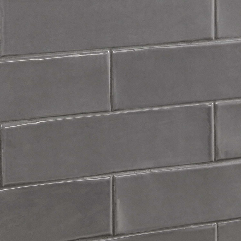 Manchester 3x12 Glossy Ceramic Subway Tile, Charcoal Gray