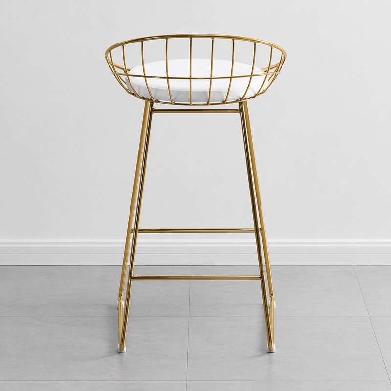 Orion Wire Frame Counter Stool Set, Gold/White