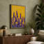 Lupines Against Gold Botanical - Wrapped Canvas-743356051-743356048