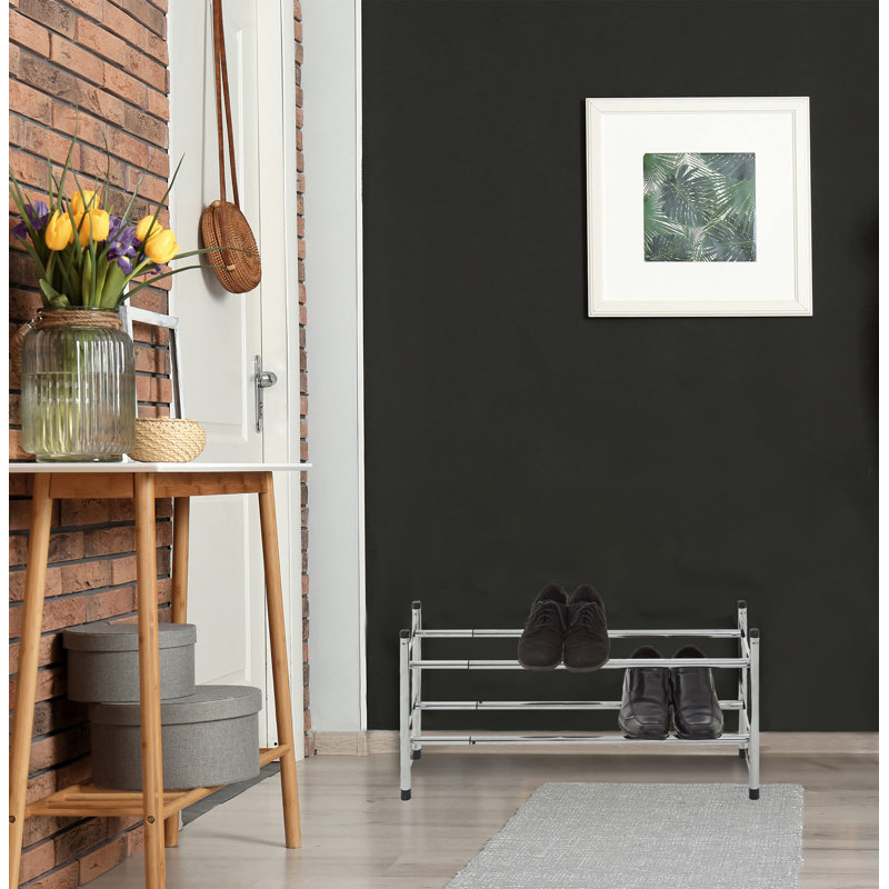 Chrome 2-Tier Extendable Shoe Rack