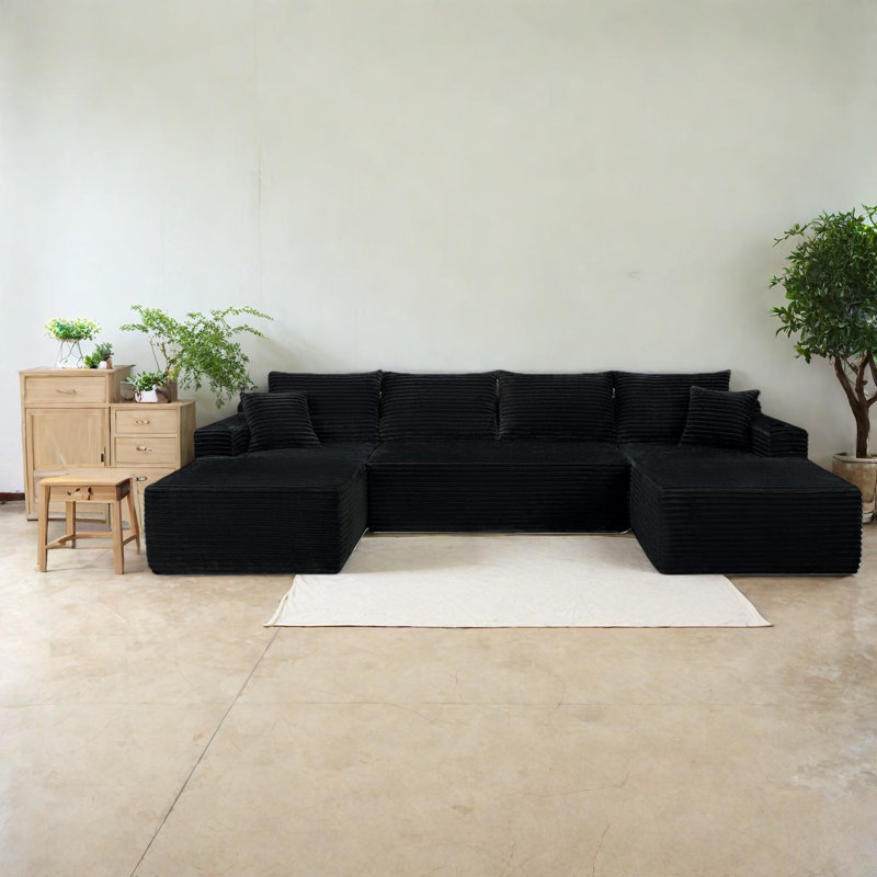 Canapé modulaire à compression en U de 134 pouces pour une maison spacieuse