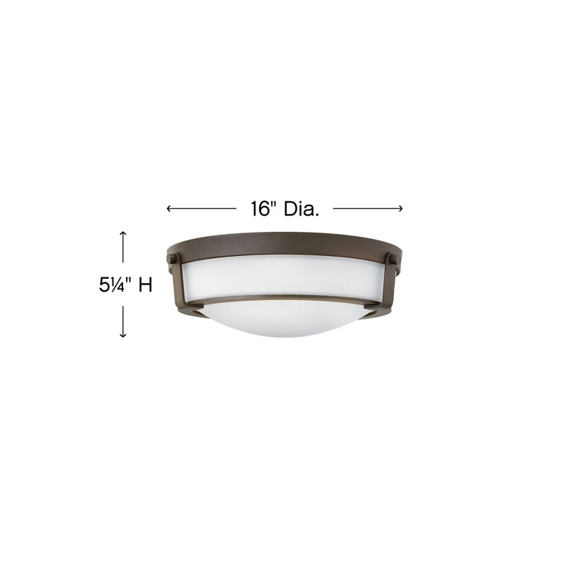 Hathaway Olde Bronze 3-Light Flush Mount with Etched Glass