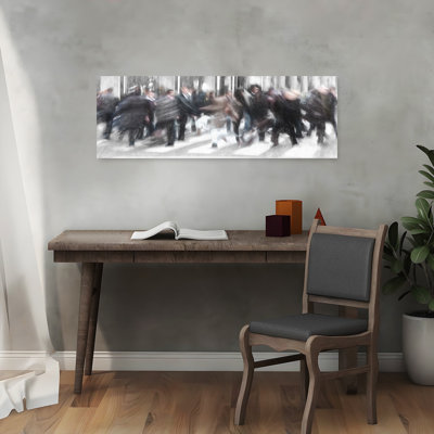 Blurred City Crowd Abstract Contemporary City Wall Art