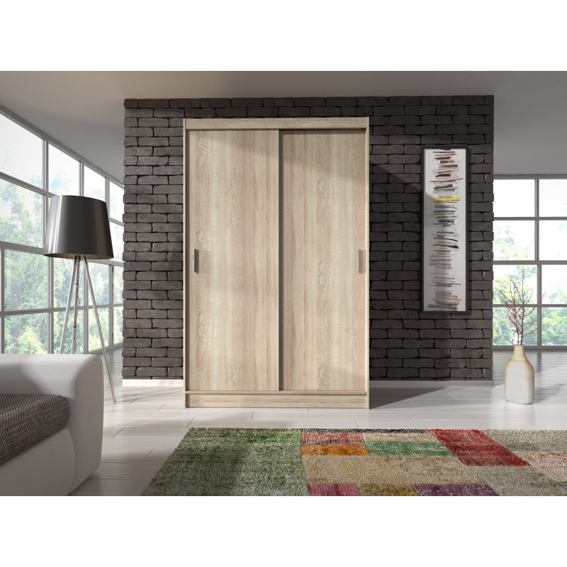 Saulsbury 2 Door Manufactured Wood Wardrobe, 214cm H x 150cm W x 62cm D, White
