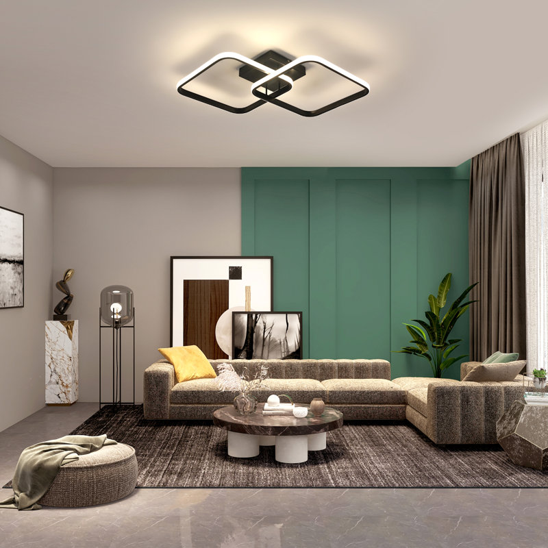 Dual Square 2-Light 69cm LED Ceiling Light