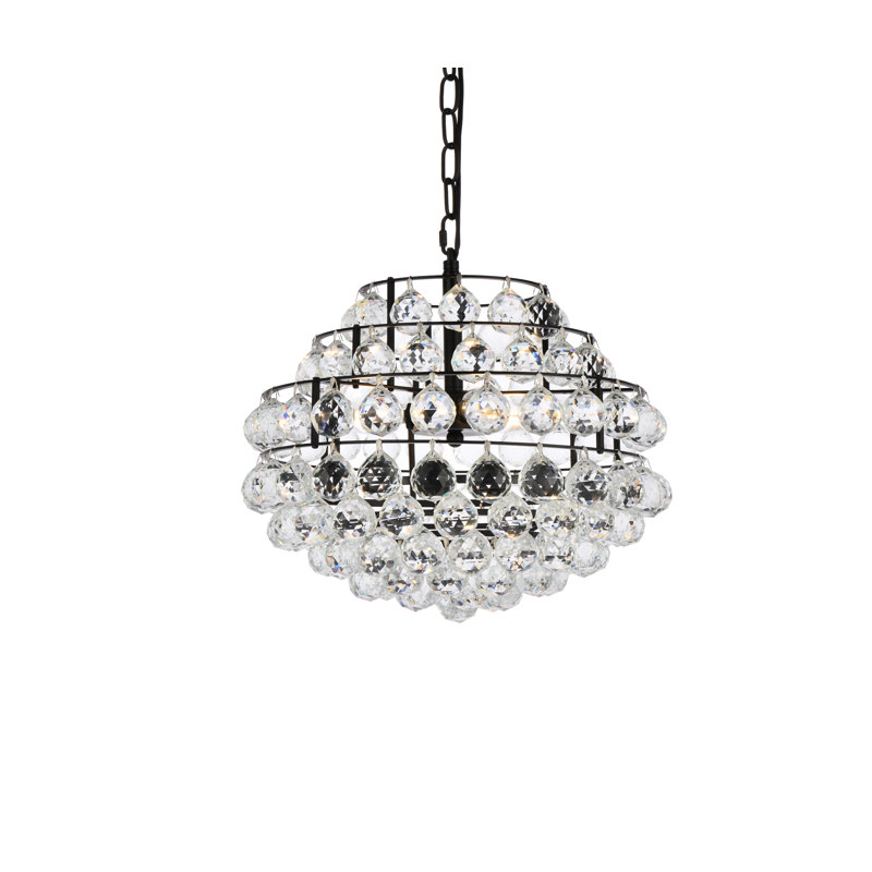 Kieron 3 - Light Unique/Statement Pendant, Black, 75" H x 16" W x 16" D