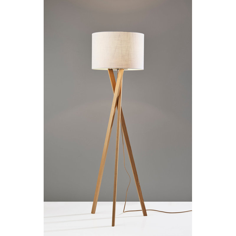 Harcourt 63'' Tripod Floor Lamp, Natural Wood