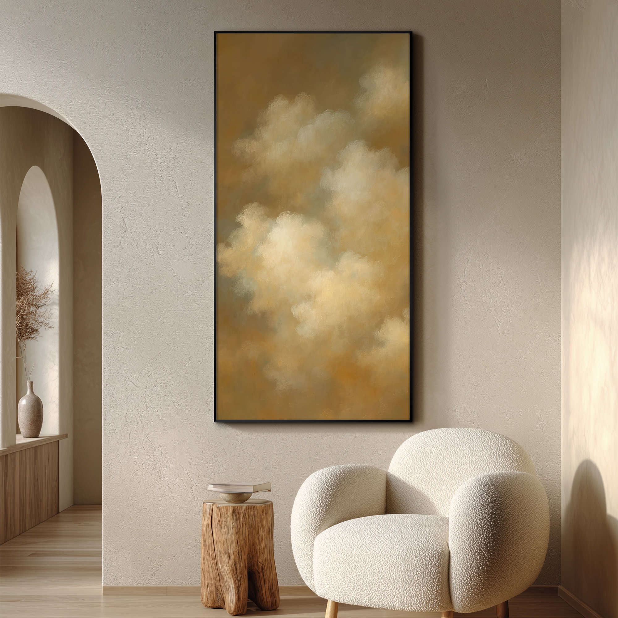 SIGNLEADER Extra Large Abstract Cloud Art – Earthy Toned Sky Pattern ...