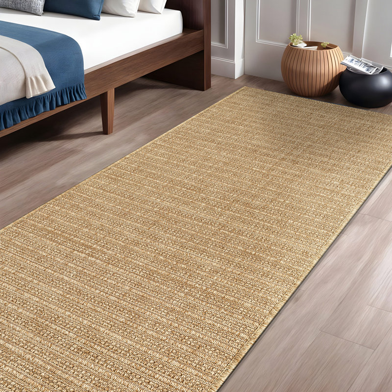 Indoor Outdoor Area Rug, Gold, Runner 2' x 7'