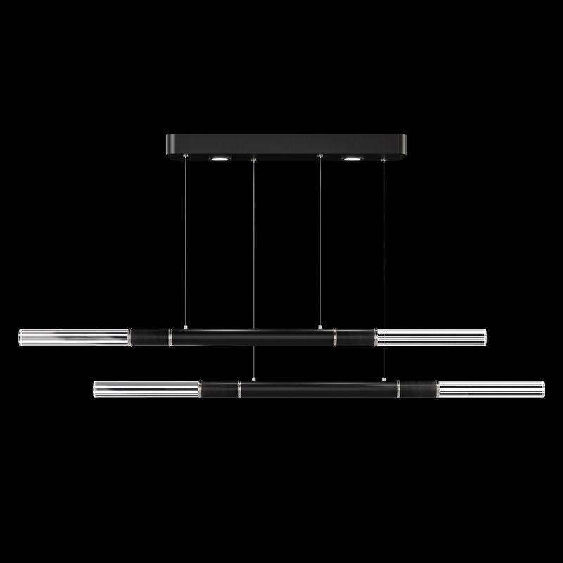Luminaire suspendu l 71 po Antonia, Nickel / noir