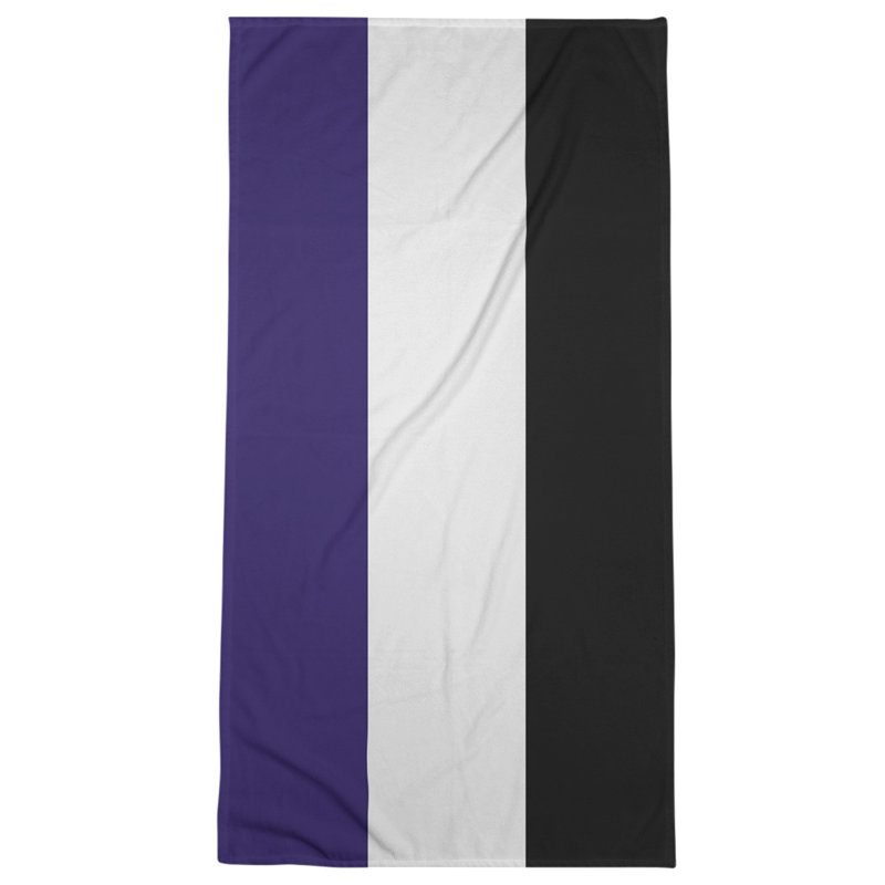 Beach Towel, Off White/Black/Purple