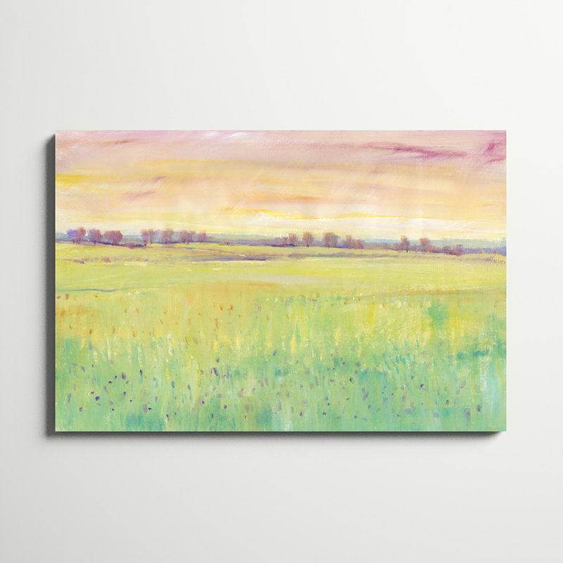«Spring Pasture I», peinture sur toile, H 32 po x l 48 po