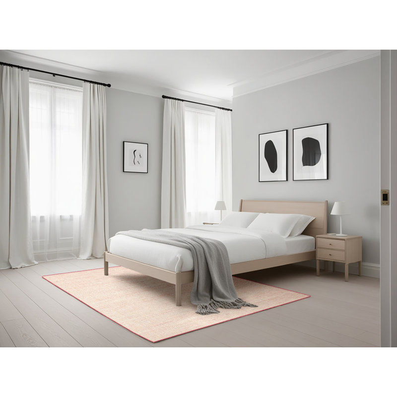 Tapis de zone rose contemporaine, Rectangle 5 pi x 7 pi