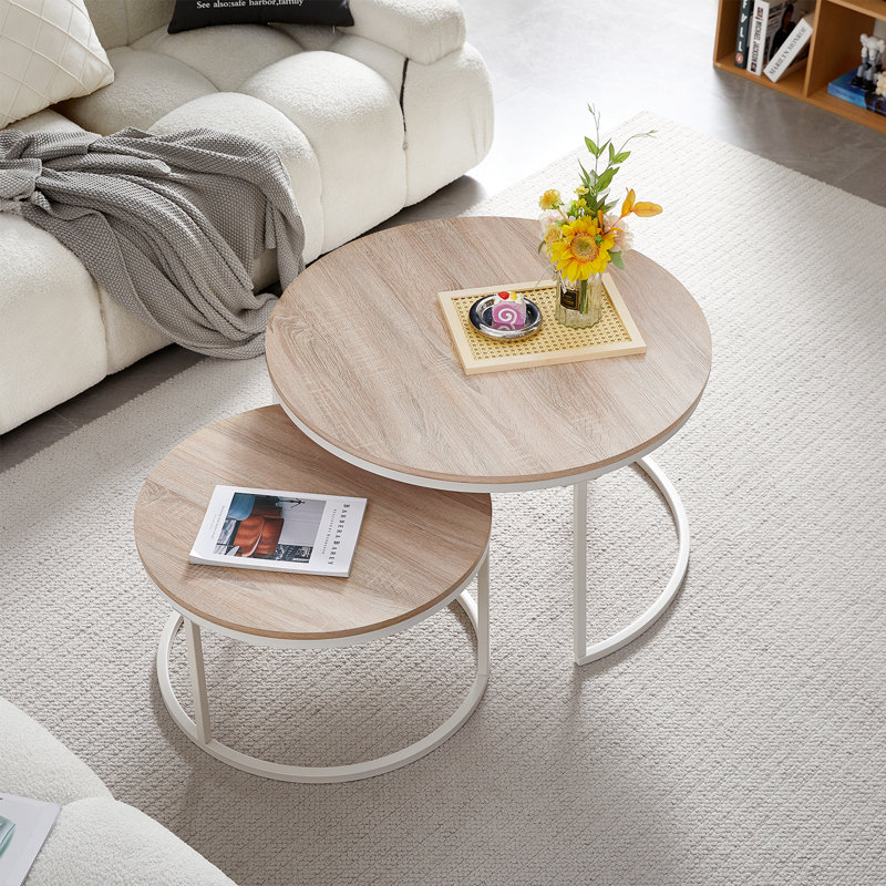 Jaquaya Frame Coffee Table, Oak, White