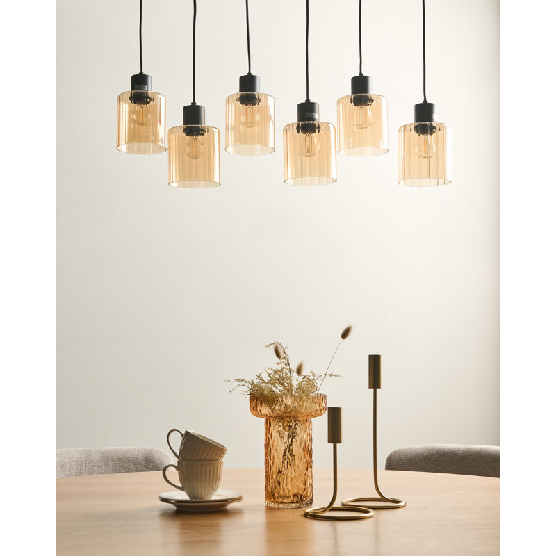 - Light Satin Black Pendant, 3, 120cm H x 77cm W x 29cm D