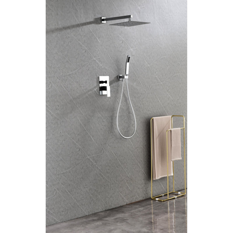 Douche de luxe pour salle de bain - Tête de douche en laiton blanc avec installation autonettoyante et fonction de nettoyage facile