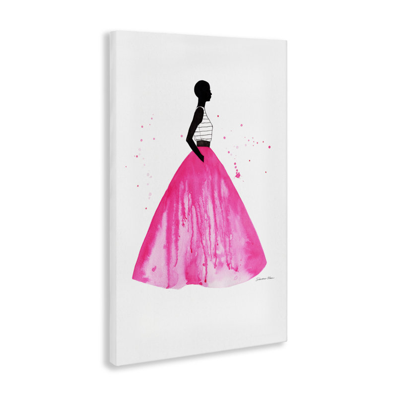 Jupe en toile rose, conception par Simone Elum, H 24 po x l 16 po
