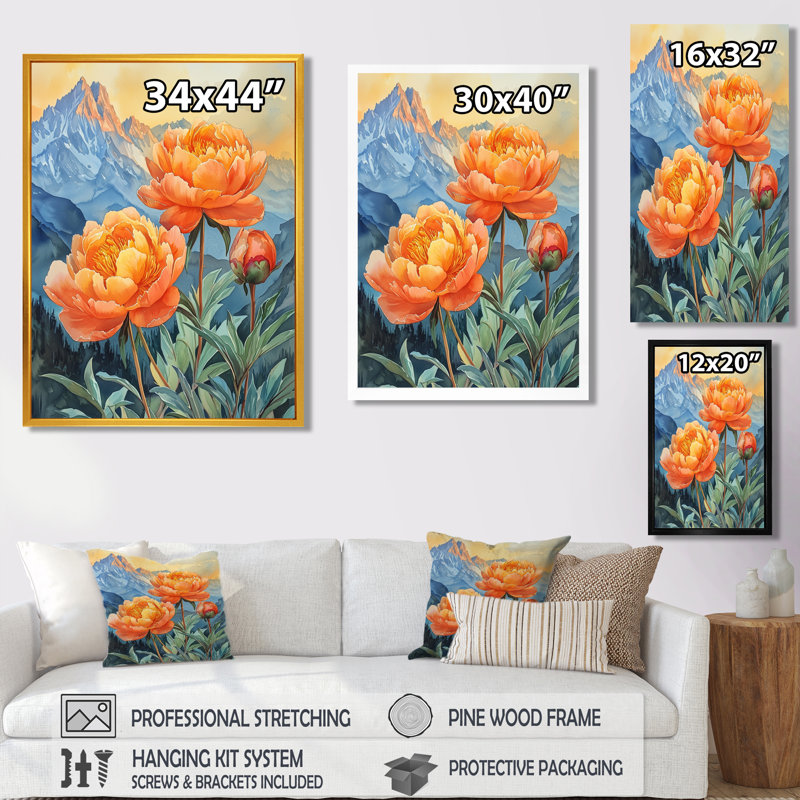 Gervase - décoration murale florale, Noir, noir, noir, noir, H 20 po x l 12 po, Reproduction encadrée d'une seule photo