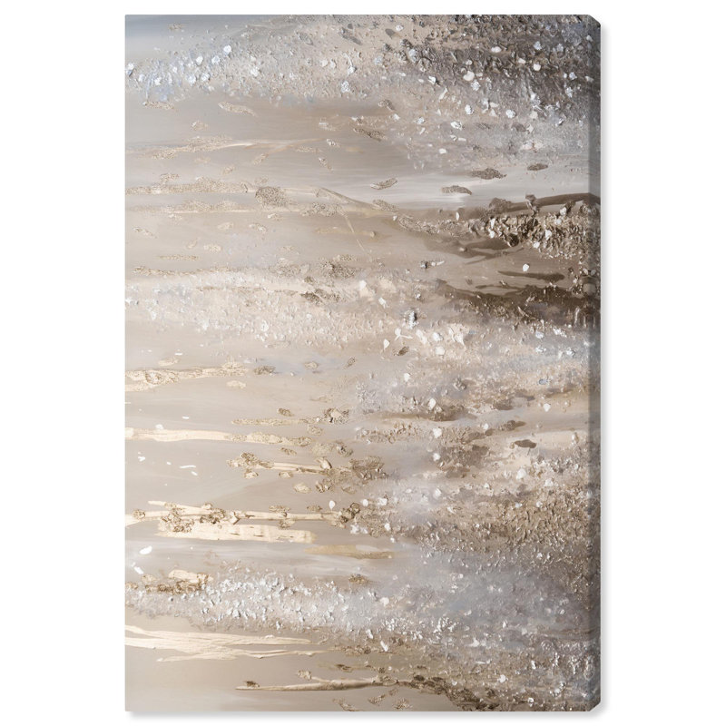 Toile dorée élégante abstraite dorée par Art Remedy, Toile tendue, H 45 po x l 30 po