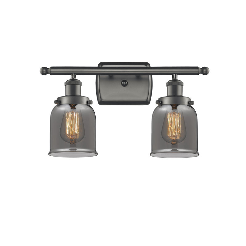 Éclairage pour meuble-lavabo 2 lumières Calton, Incandescent, Fumée, Bronze huilé