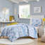 Ensemble de housse de couette à rayures florales double / grand, design rétro avec traitement antimicrobien pour la fraîcheur