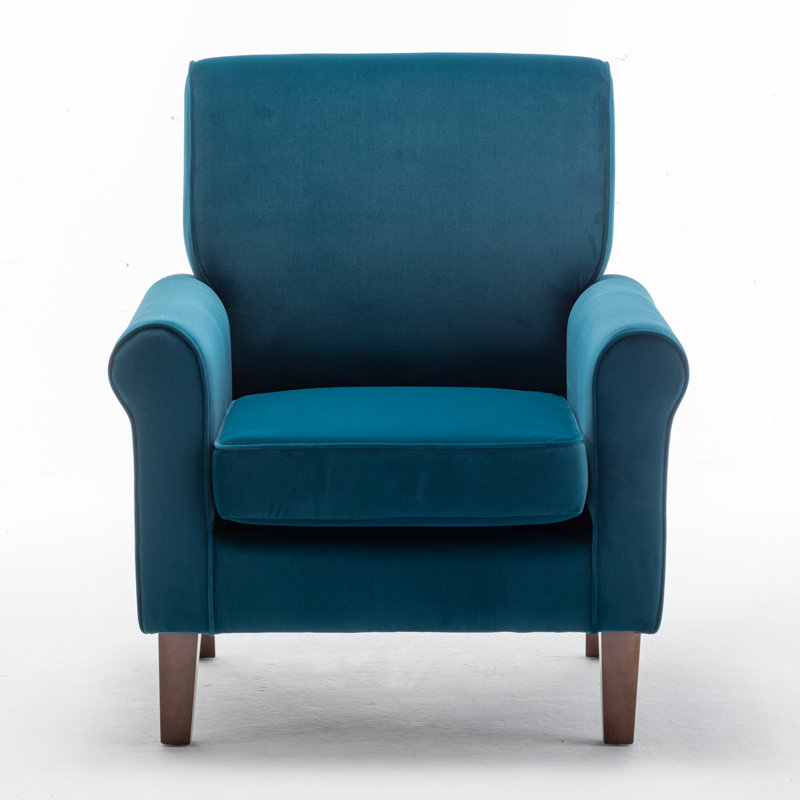 Kentin Velvet Armchair, Greenish Blue 100% Polyester