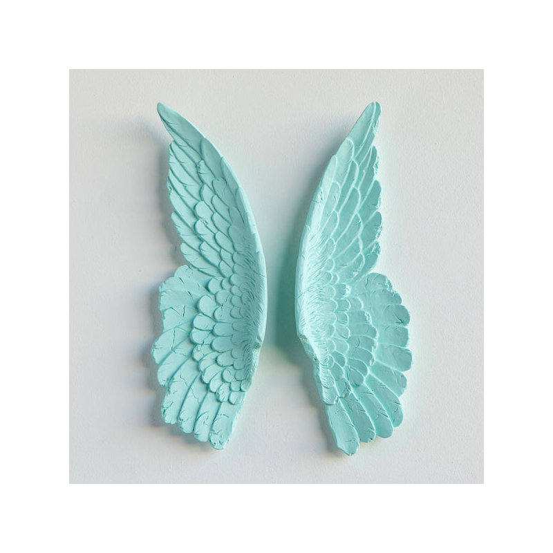 Handmade Wall Decor on Polyresin, Aqua