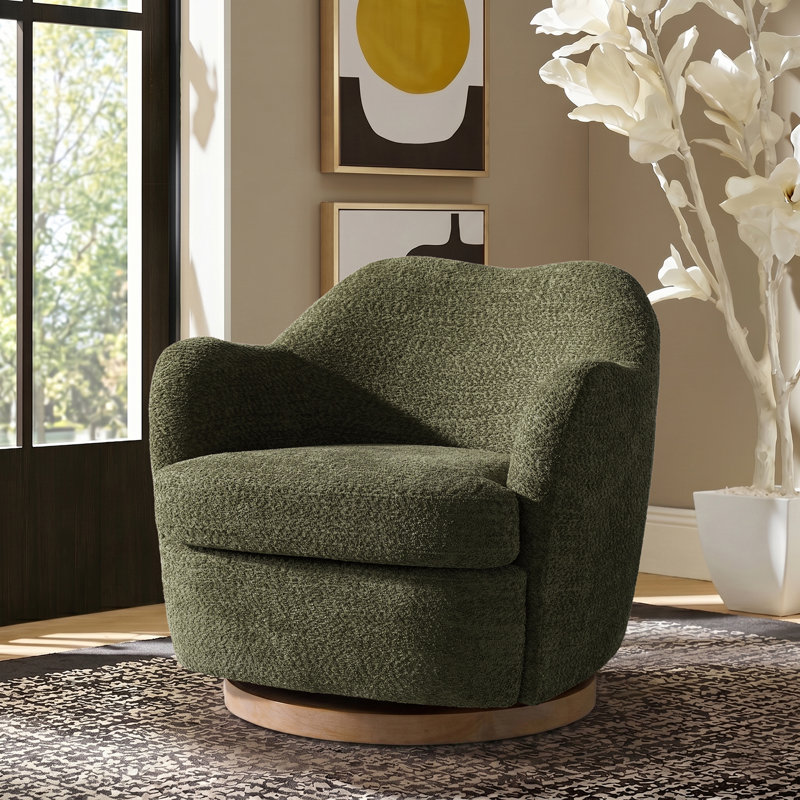 Fauteuil d'appoint pivotant moderne Boucle de 31 po Volk Resolve, Green