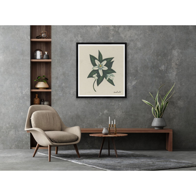 Orange Blossom Print, Black Framed