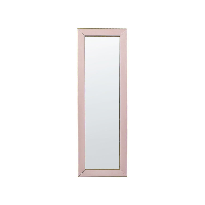 Leolani Flat Leather Floor Mirror, Pink