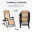 Outdoor Rocking Chairs,Foldable Reclining Zero Gravity Lounge Rocker w/ Pillow,Cup & Phone Holder,Combo Design w/ Folding Legs