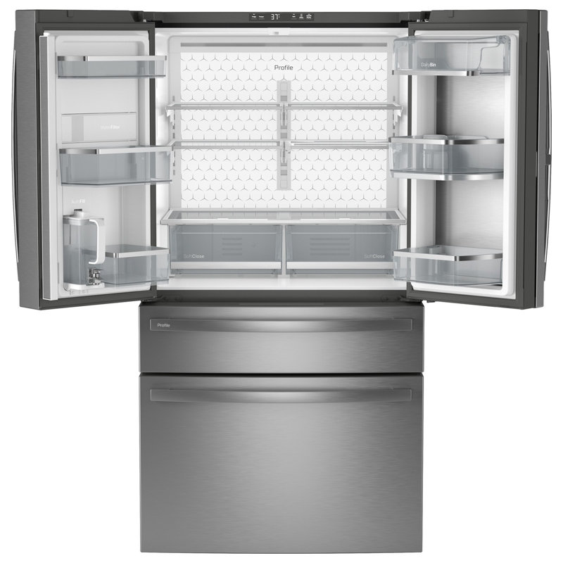 GE Profile™ ENERGY STAR® 29 Cu. Ft. Smart Fingerprint Resistant 4-Door French-Door Refrigerator with Door In Door