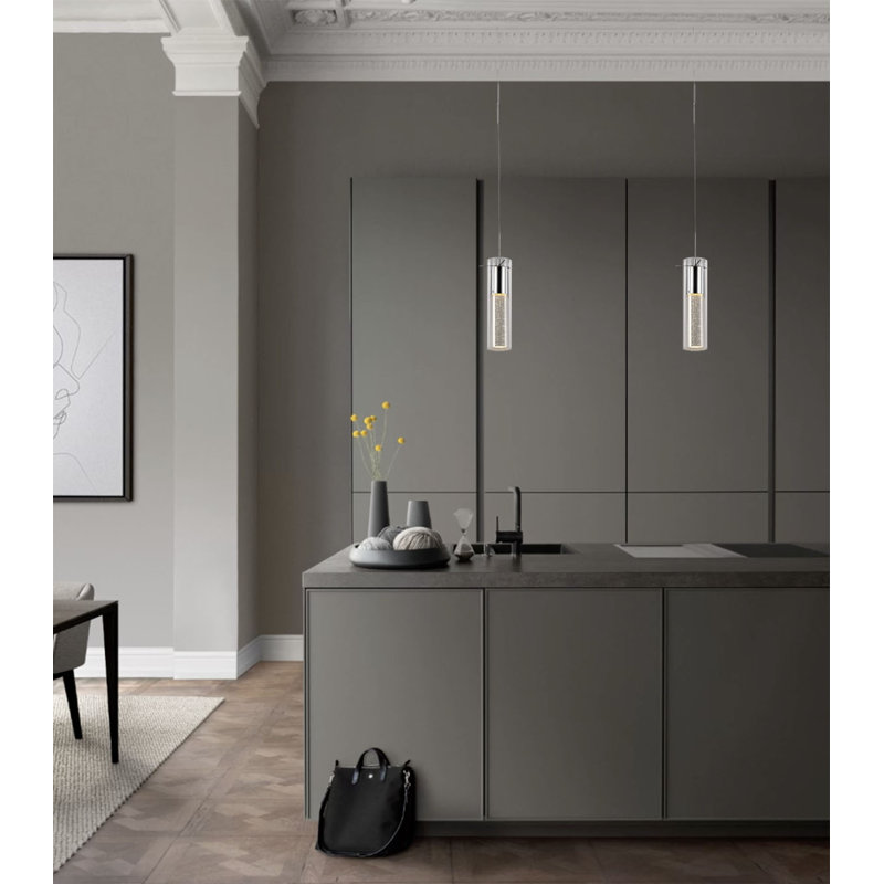 Thamann Modern 1 Light Glass Cylinder Pendant