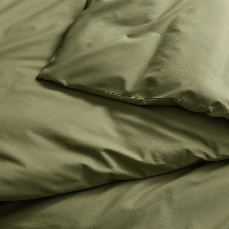 Twin Olive Green Egyptian Cotton Duvet Set