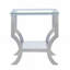 Table de bout carrée en verre chromé