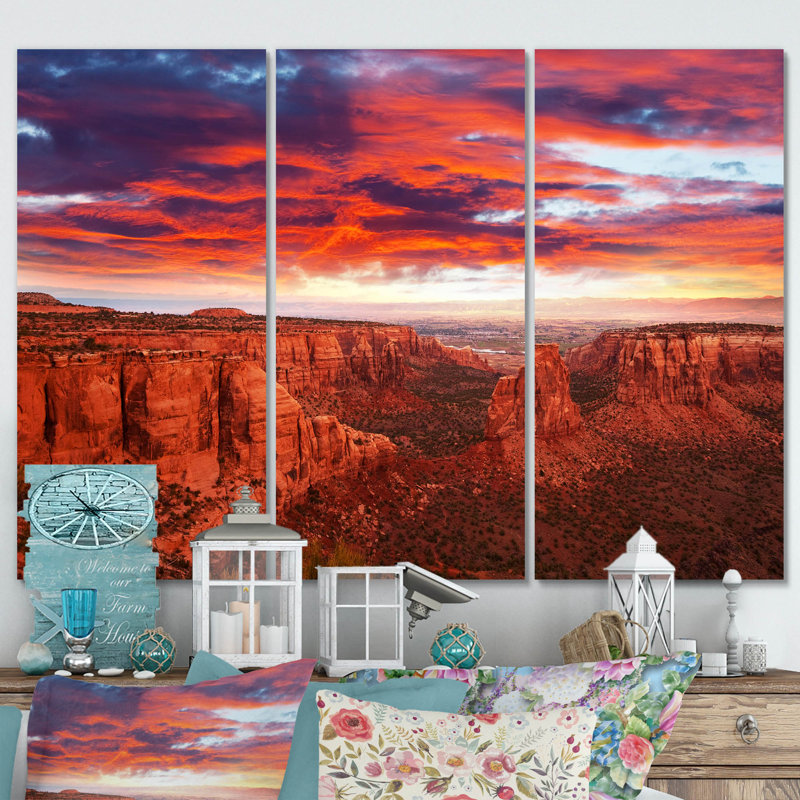 Grand Canyon West of Arizona I - Ensemble de décorations murales paysages, H 32 po x l 48 po x P 1 po