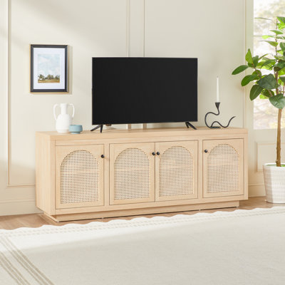 Meuble télé 70 po avec portes en rotin Eilisha