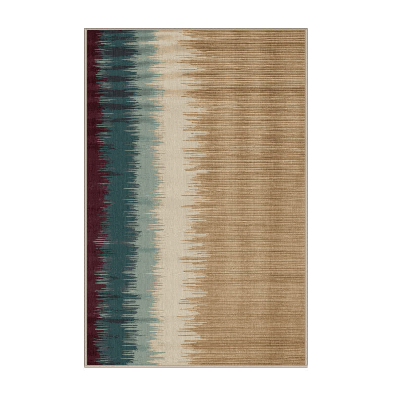 Tapis beige lavable à la machine, Rectangulaire 3 pi x 5 pi