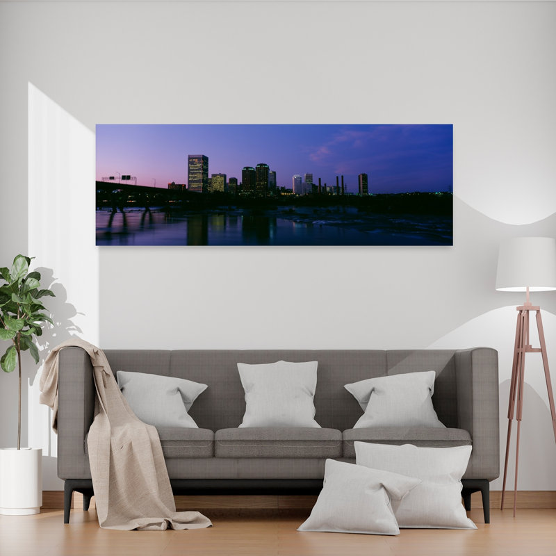Skyscrapers In A City Richmond Virginia USA 1 Piece Wrapped Canvas Panoramic Wall Art, 50.8 cm H x 152.4 cm W