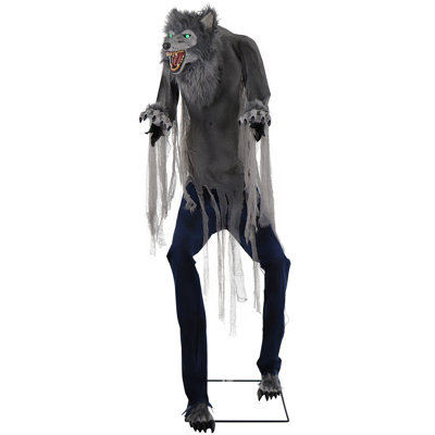 Werewolves Haunted Hill Farm 7-Ft. Grand loup-garou, Halloween animé par le mouvement