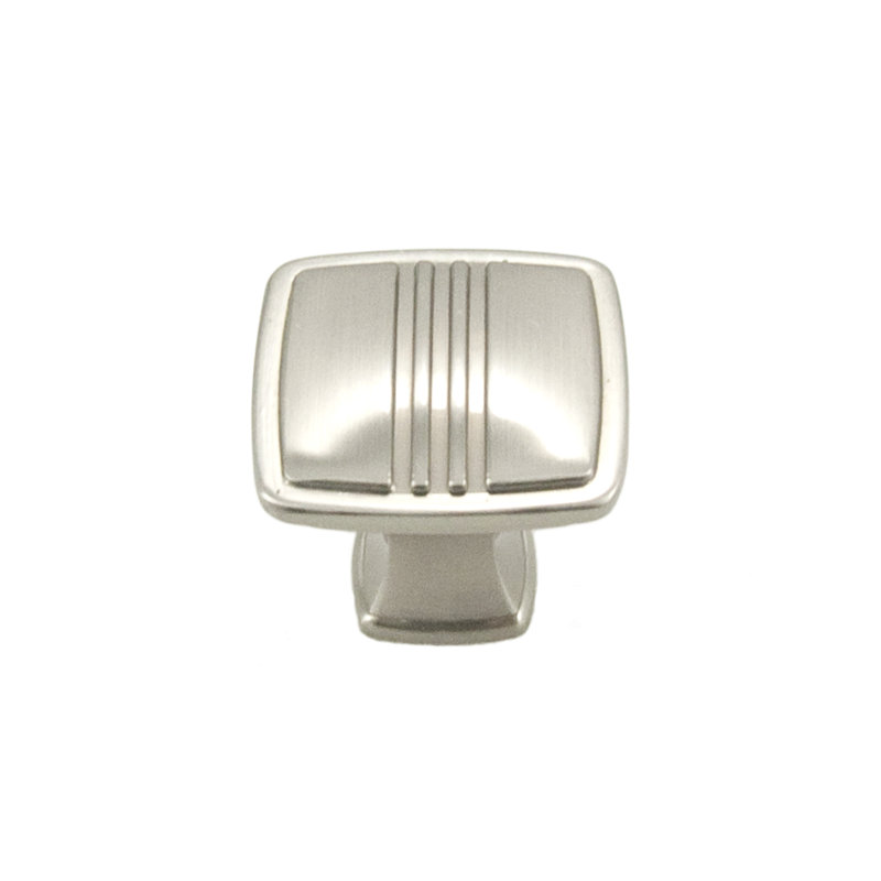 Alder Square Knob, Satin Nickel