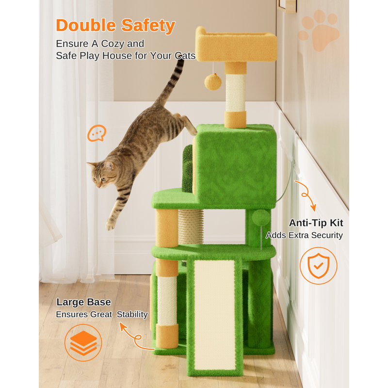 131 cm H Cat Tree / Condo, Green