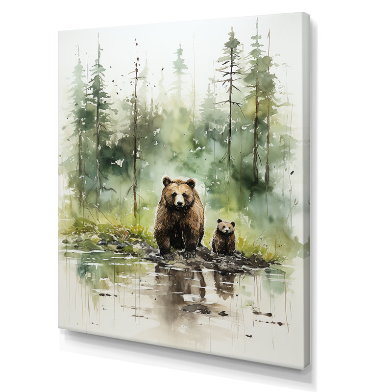 «Brown Grizzly Bear In Wilderness I», art mural, Toile tendue, H 44 po x l 34 po x P 1,5 po