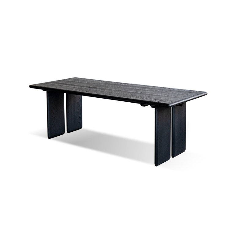 Table de salle à manger rectangulaire noire, H 29,53 po x L 78,74 po x l 35,43 po