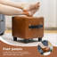 Tabouret décoratif classique en cuir d'inspiration rétro avec poignées et pieds noirs élégants-1814362138