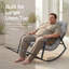 Ensemble de 2 chaises berçantes d'extérieur surdimensionnées avec repose-pieds, chaises berçantes en métal avec coussins épais-782918579