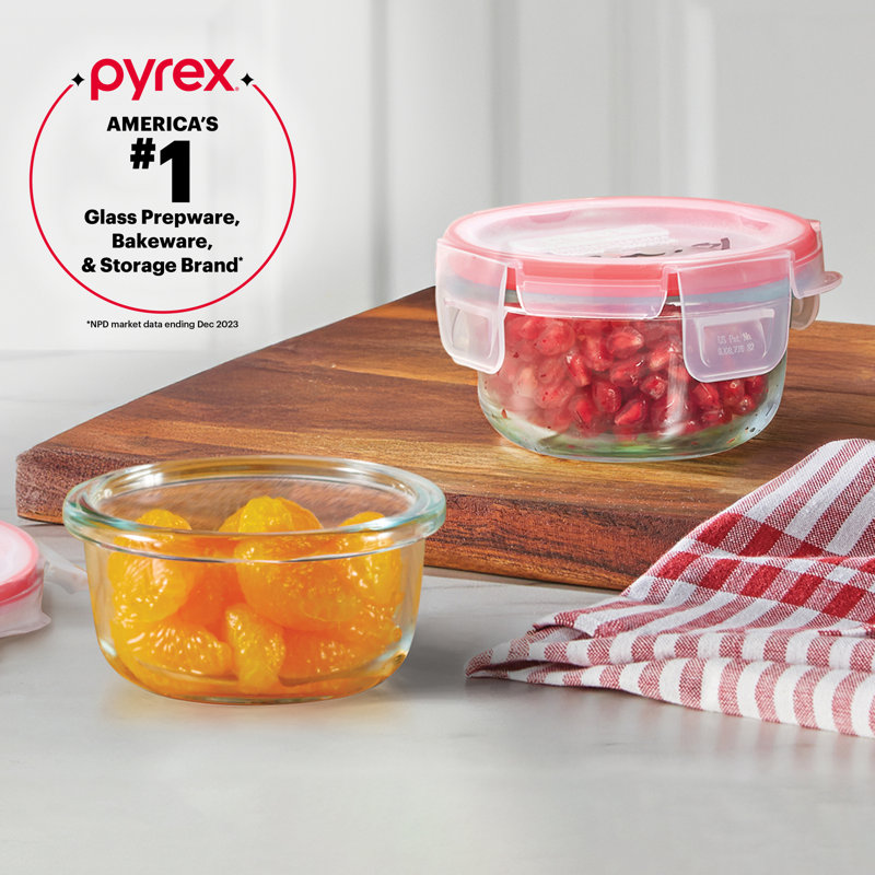 Pyrex Freshlock 16-Piece Glass Storage Set (8 Containers with 8 Airtight Lids)