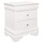 Table de chevet Traditional 3 avec motif de devant de chambre en faux alligator blanc