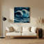 Art mural en métal bleu côtier-230231134