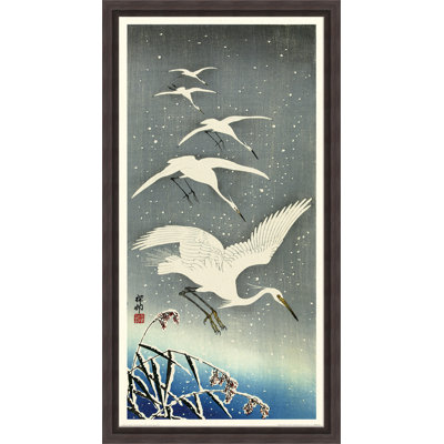 White Birds in Snow 1 Piece Painting